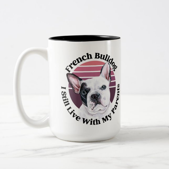 Fransk Bulldog lustiga citat Två tonkaffe Mugg (Vänster)