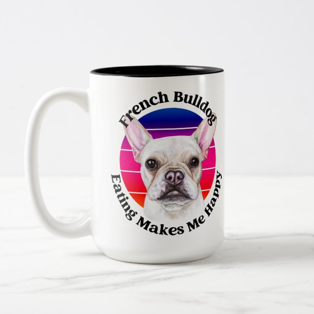 Fransk Bulldog lustiga citat Två tonkaffe Mugg (Vänster)