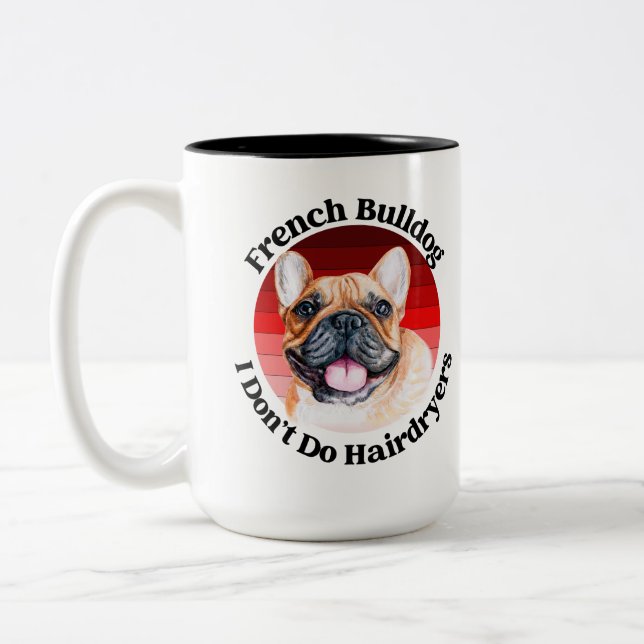 Fransk Bulldog lustiga citat Två tonkaffe Mugg (Vänster)