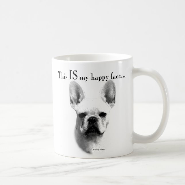 Fransk Bulldog Lycklig Ansikte Kaffemugg (Höger)