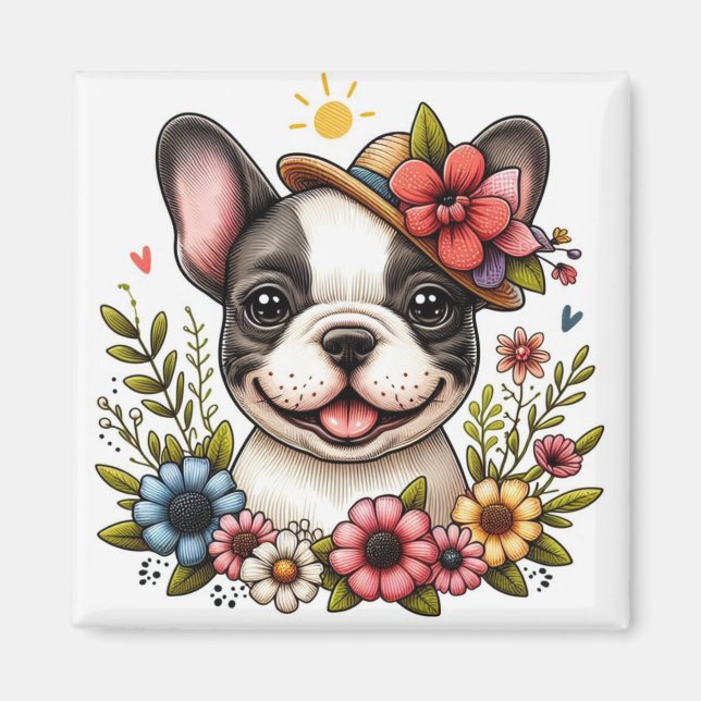 Fransk Bulldog Magnet (Framsidan)