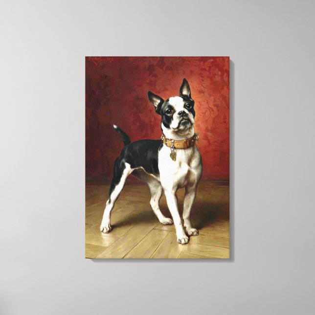 Fransk Bulldog - målning av Carl Reichert Canvastryck (Framsida)