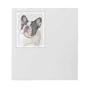 Fransk Bulldog-målning (Brindle Pied) - Hund Art Anteckningsblock