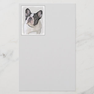 Fransk Bulldog-målning (Brindle Pied) - Hund Art Brevpapper