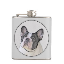 Fransk Bulldog-målning (Brindle Pied) - Hund Art