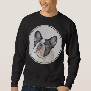 Fransk Bulldog-målning (Brindle Pied) - Hund Art Lång Ärmad Tröja