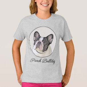 Fransk Bulldog-målning (Brindle Pied) - Hund Art T Shirt