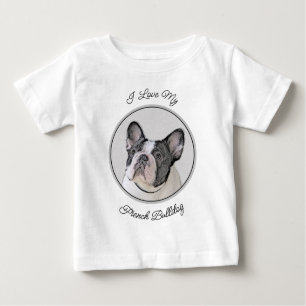 Fransk Bulldog-målning (Brindle Pied) - Hund Art T Shirt