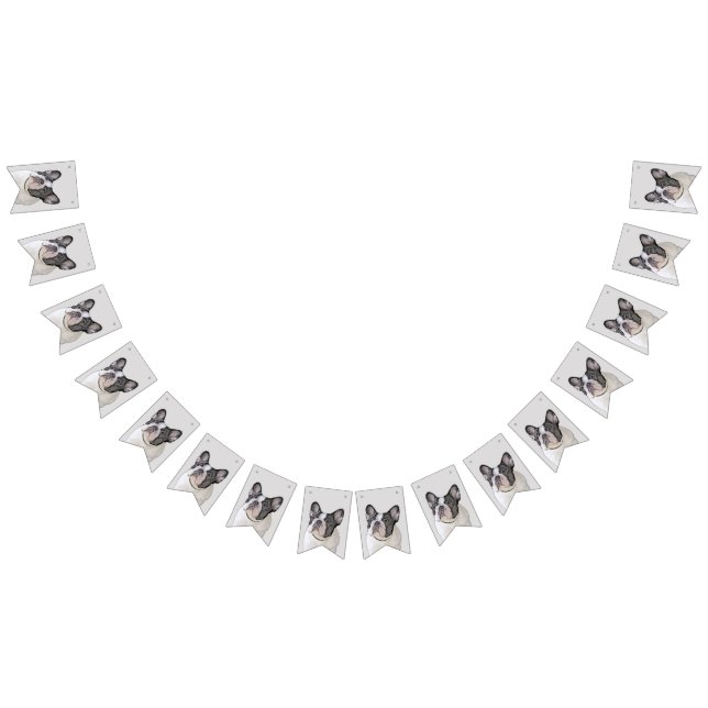 Fransk Bulldog-målning (Brindle Pied) - Hund Art Vimplar (Alla)