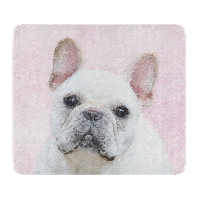 Fransk Bulldog-målning (Cream/White) - Hund Art (Framsidan)