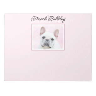 Fransk Bulldog-målning (Cream/White) - Hund Art Anteckningsblock