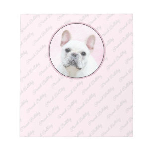 Fransk Bulldog-målning (Cream/White) - Hund Art Anteckningsblock