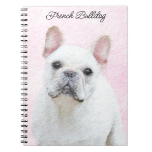 Fransk Bulldog-målning (Cream/White) - Hund Art Anteckningsbok