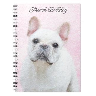 Fransk Bulldog-målning (Cream/White) - Hund Art Anteckningsbok