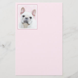 Fransk Bulldog-målning (Cream/White) - Hund Art Brevpapper