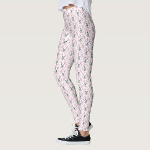 Fransk Bulldog-målning (Cream/White) - Hund Art Leggings