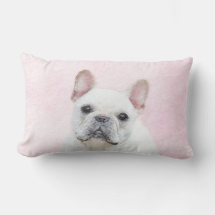 Fransk Bulldog-målning (Cream/White) - Hund Art Lumbarkudde