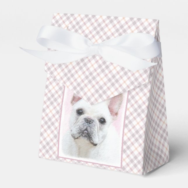 Fransk Bulldog-målning (Cream/White) - Hund Art Presentaskar (Framsidan Sidan)