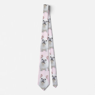 Fransk Bulldog-målning (Cream/White) - Hund Art Slips