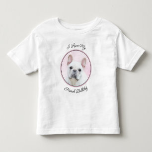 Fransk Bulldog-målning (Cream/White) - Hund Art T Shirt