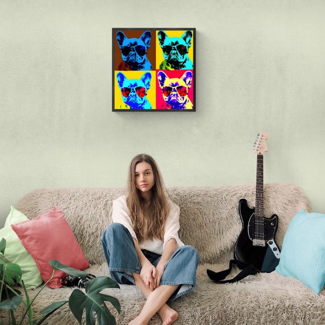 Fransk bulldog-målning i pop art stil poster (Skapare uppladdad)