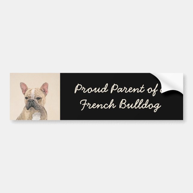 Fransk Bulldog-målning (Sable) - Cute Original Do Bildekal (Framsidan)