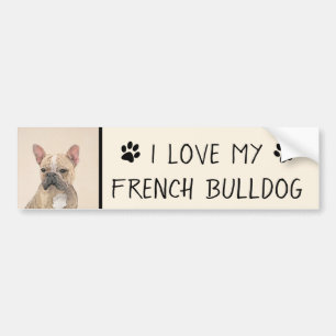 Fransk Bulldog-målning (Sable) - Cute Original Do Bildekal