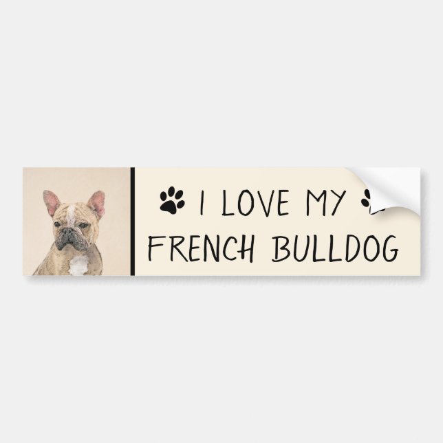 Fransk Bulldog-målning (Sable) - Cute Original Do Bildekal (Framsidan)