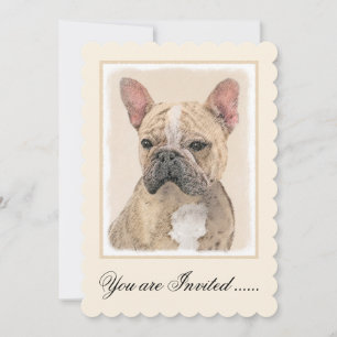 Fransk Bulldog-målning (Sable) - Cute Original Do Inbjudningar