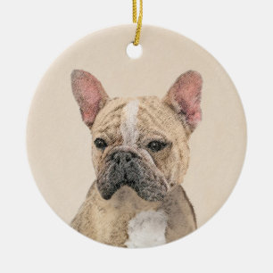 Fransk Bulldog-målning (Sable) - Cute Original Do Julgransprydnad Keramik