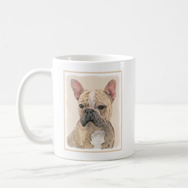 Fransk Bulldog-målning (Sable) - Cute Original Do Kaffemugg (Vänster)