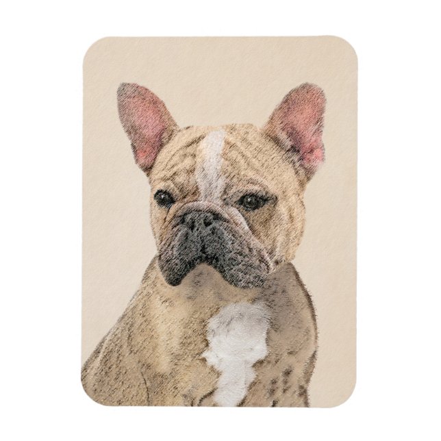 Fransk Bulldog-målning (Sable) - Cute Original Do Magnet (Vertikal)