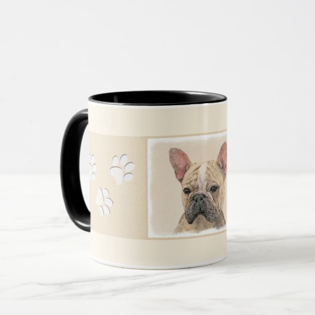 Fransk Bulldog-målning (Sable) - Cute Original Do Mugg (Framsida vänster)