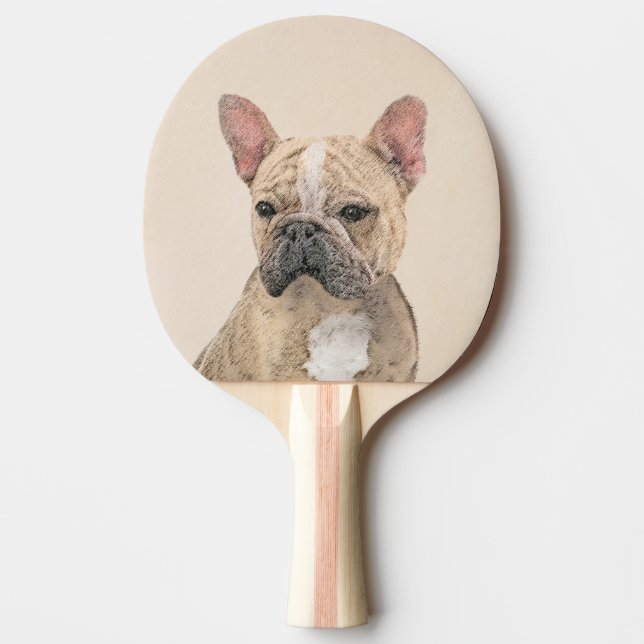 Fransk Bulldog-målning (Sable) - Cute Original Do Pingisracket (Framsidan)