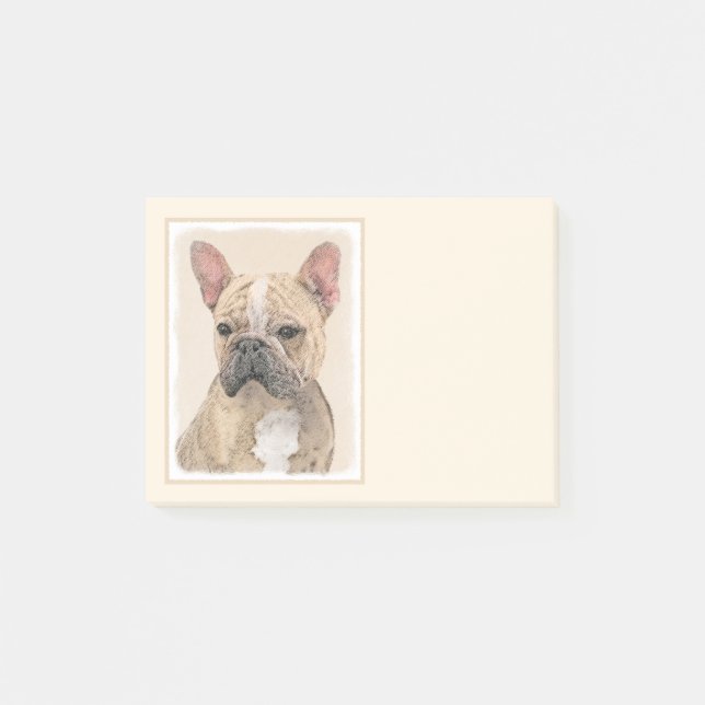 Fransk Bulldog-målning (Sable) - Cute Original Do Post-it Block (Framsida)