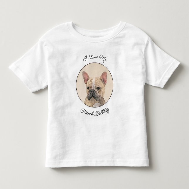 Fransk Bulldog-målning (Sable) - Cute Original Do T Shirt (Framsida)