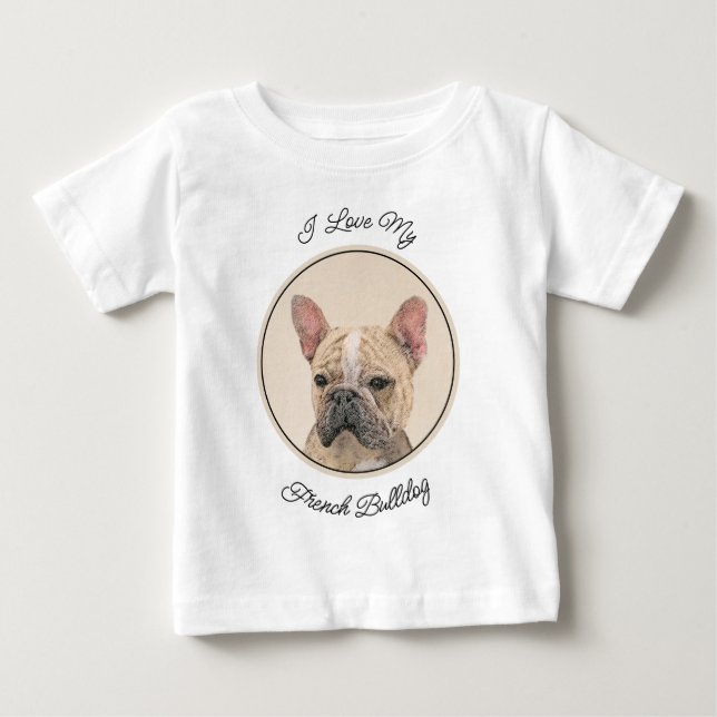 Fransk Bulldog-målning (Sable) - Cute Original Do T Shirt (Framsida)