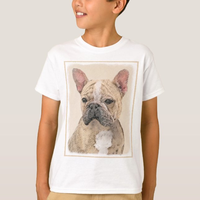 Fransk Bulldog-målning (Sable) - Cute Original Do T Shirt (Framsida)