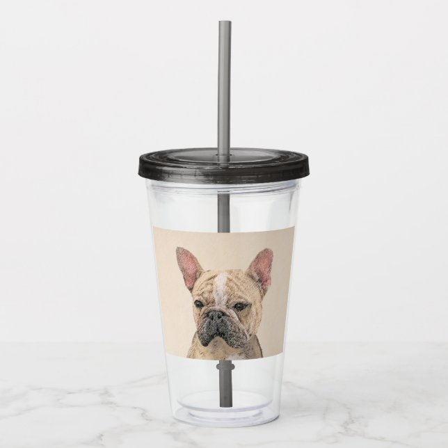 Fransk Bulldog-målning (Sable) - Cute Original Do Take Away Mugg (Framsida)