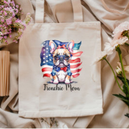 Fransk Bulldog Mama Patriotisk USA Flagga Tygkasse