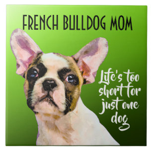 Fransk Bulldog Mamma Ceramic Tile Kakelplatta