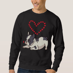 Fransk Bulldog Mamma Frenchie Kärlek Hund Heart Lång Ärmad Tröja