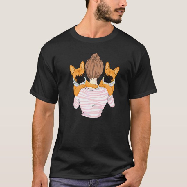 Fransk Bulldog Mamma Frenchie T Shirt (Framsida)