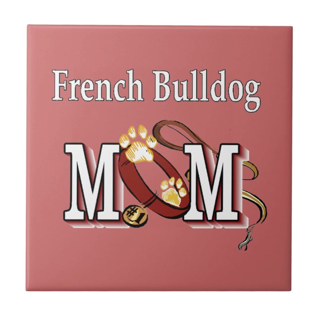 Fransk Bulldog Mamma Gifts Kakelplatta (Framsidan)