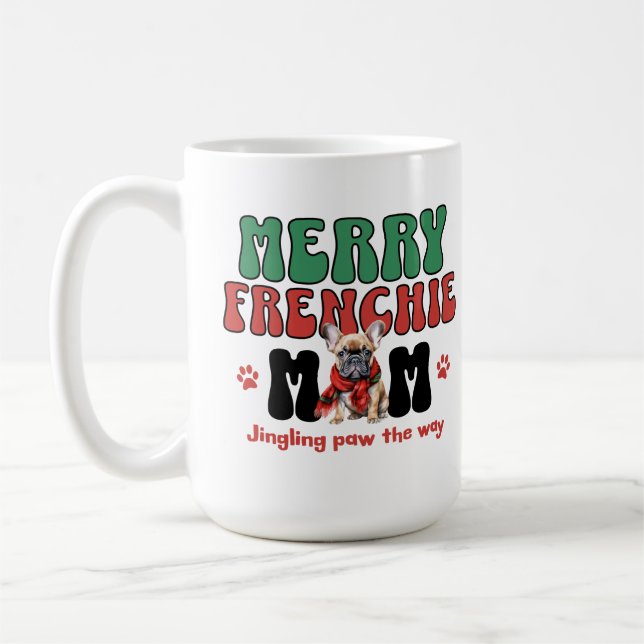 Fransk Bulldog Mamma jul Kaffemugg (Vänster)