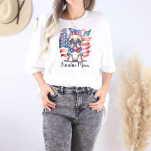 Fransk Bulldog Mamma Patriotisk USA Flagga