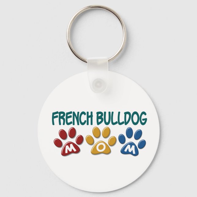 FRANSK BULLDOG Mamma Paw Skriv ut 1 Nyckelring (Framsida)