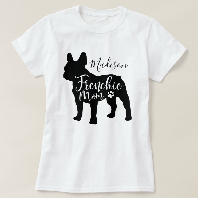 Fransk Bulldog Mamma T-Shirt för flickor och kvinn (Design framsida)