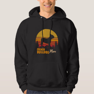 Fransk Bulldog Mamma Vintage Retro Hoodie