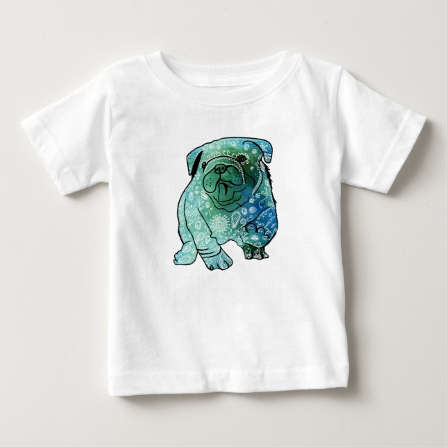 Fransk Bulldog Mandala Baby Bra Jersey T-Shirt (Framsida)